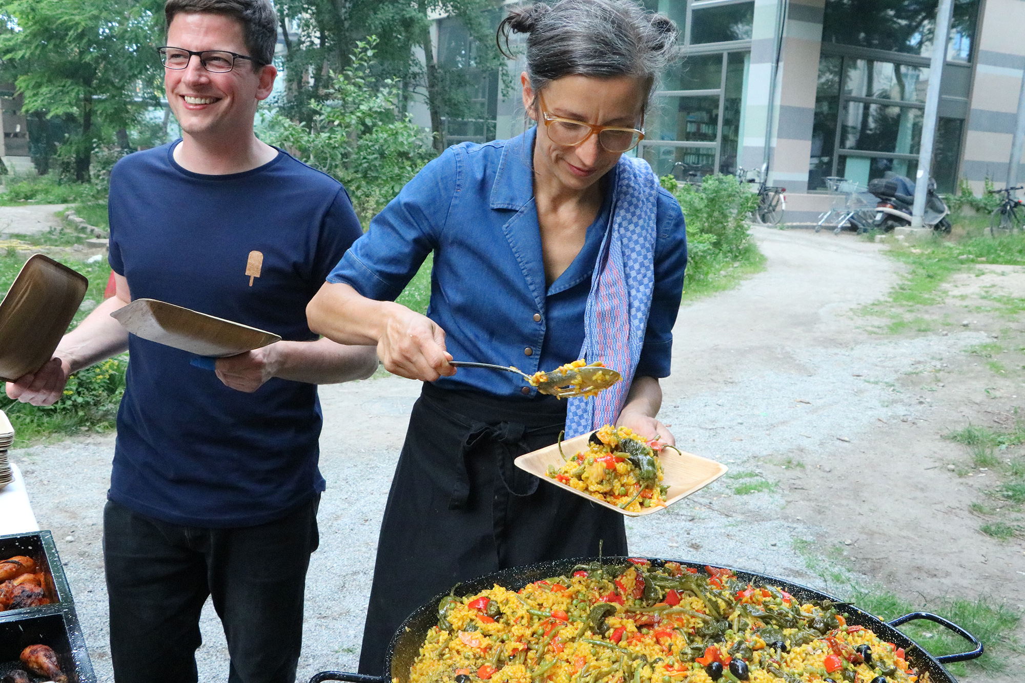 Catering Grazyna Bukowa, Vegetarische Paella, Firmenfeier c/o Spreefeld
